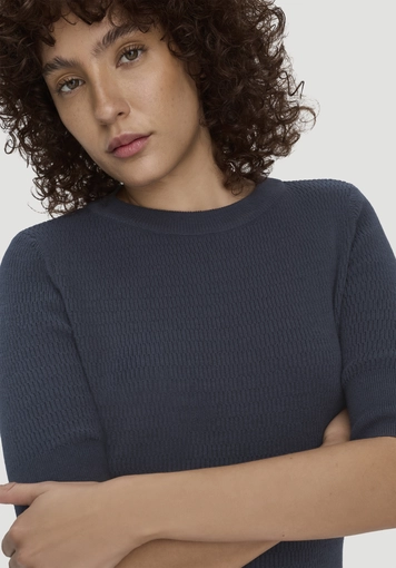 Strick Kleid Regular aus Bio-Baumwolle und Wolle - 2