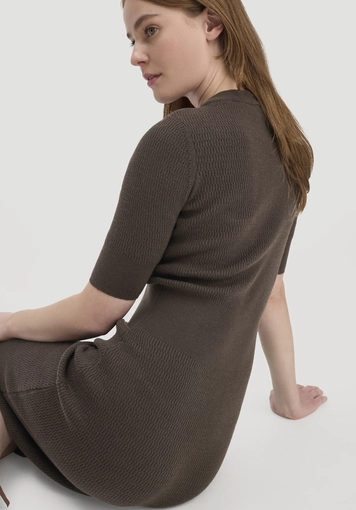 Strick Kleid Regular aus Bio-Baumwolle und Wolle - 2