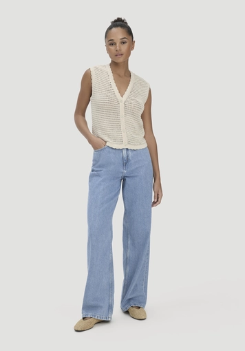 Regular knit vest made of pure cotton - 1