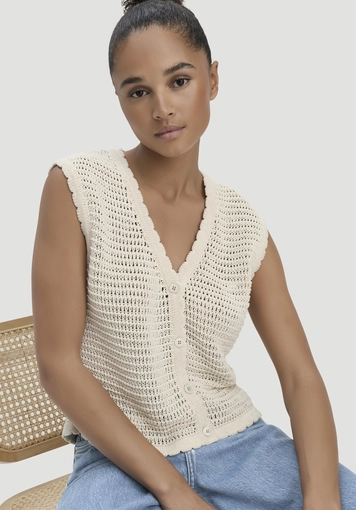 Regular knit vest made of pure cotton - 3