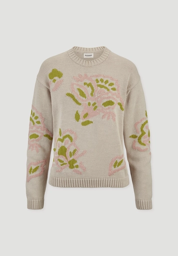 Relaxed knitted pullover made of pure cotton - 5