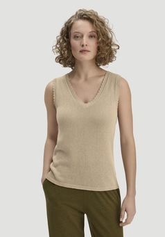Regular knit top made of linen with organic cotton and LENZING™ ECOVERO