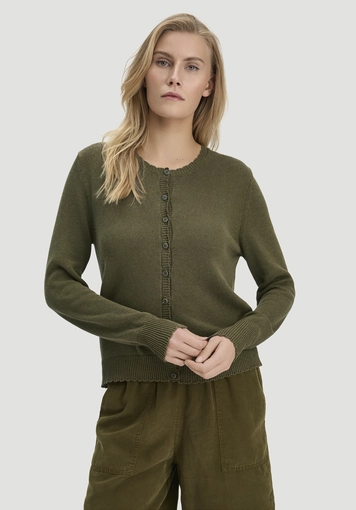 Strick Jacke Regular aus Leinen mit Baumwolle und Viskose - 0