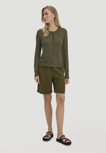 Strick Jacke Regular aus Leinen mit Baumwolle und Viskose - 1
