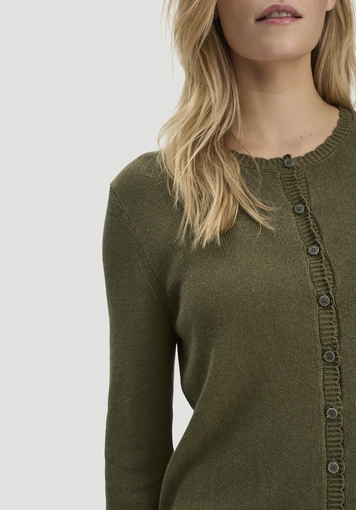 Regular knit jacket made of linen with cotton and viscose - 3