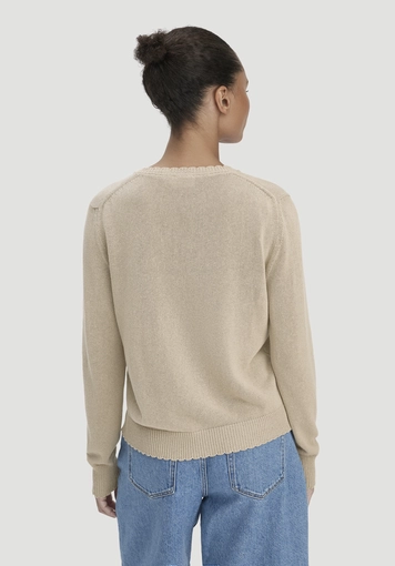 Regular knit jacket made of linen with cotton and viscose - 2