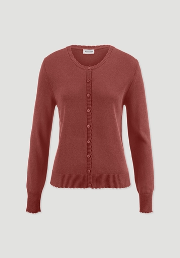 Regular knit jacket made of linen with cotton and viscose - 4