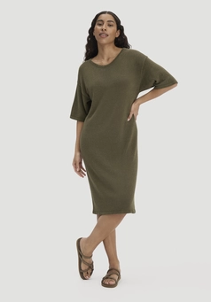 Relaxed knit dress made from linen with organic cotton and LENZING™ ECOVERO™