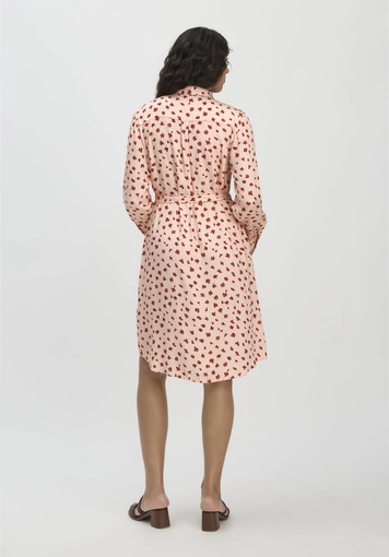 Gewebe Hemdblusenkleid Knielang aus reiner LENZING™ ECOVERO™ Viskose - 1