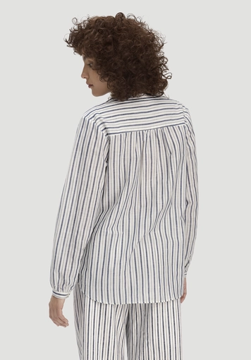 Streifen Bluse Relaxed aus Bio-Baumwolle mit Leinen - 2