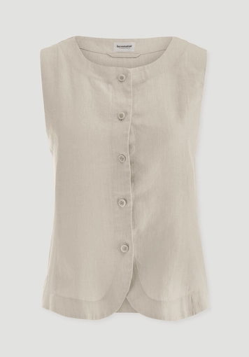 Regular vest made of pure linen