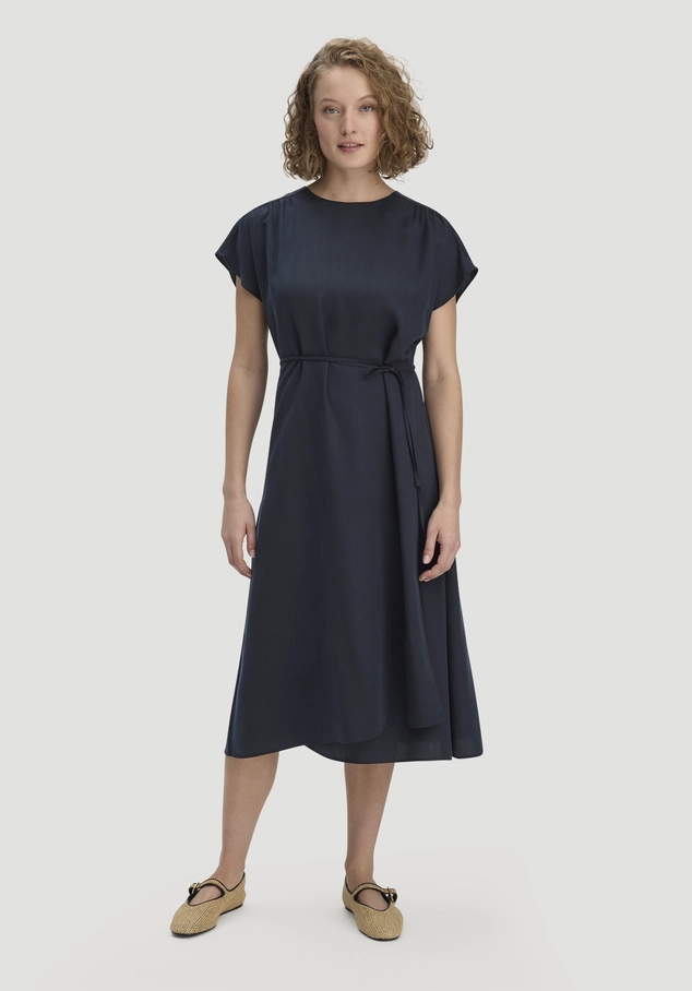 Gewebe Kleid mit Wickeloptik Midi aus reinem TENCEL™ Lyocell