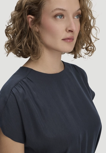 Gewebe Kleid mit Wickeloptik Midi aus reinem TENCEL™ Lyocell - 2