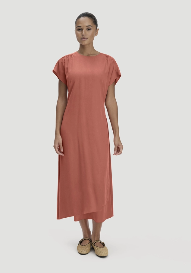 Gewebe Kleid mit Wickeloptik Midi aus reinem TENCEL™ Lyocell