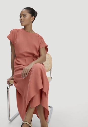 Gewebe Kleid mit Wickeloptik Midi aus reinem TENCEL™ Lyocell - 4
