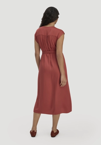 Wrap-style midi dress made from LENZING™ ECOVERO™ - 1