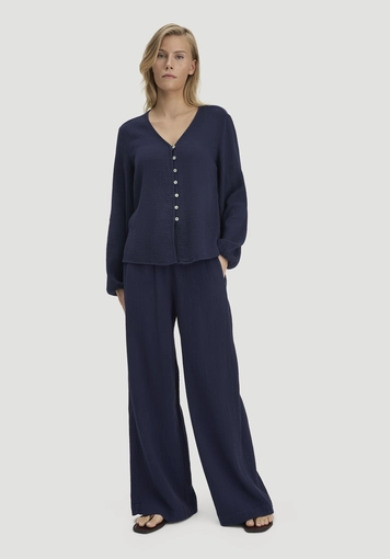 Muslin blouse, relaxed style, made from pure organic cotton - 1