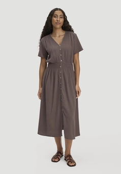 Musselin Kleid mit Taillierung Midi aus reiner Bio-Baumwolle