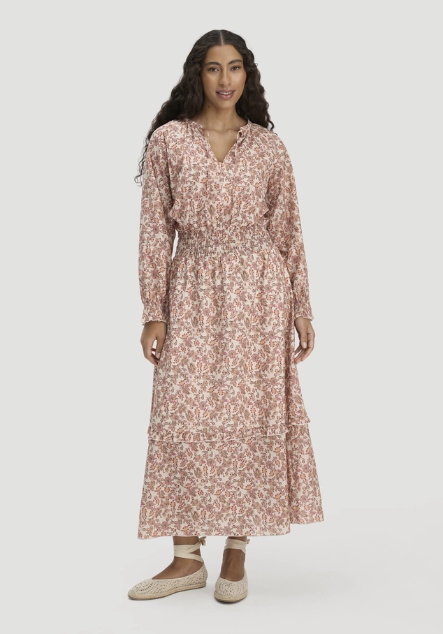 Kleid Floralprint Maxi aus reiner Bio-Baumwolle