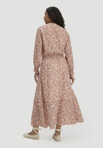 Maxi dress with floral print, made from pure organic cotton - 1