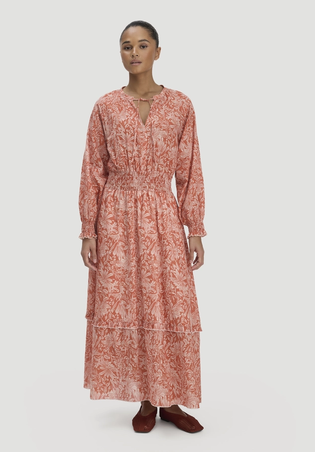 Kleid Floralprint Maxi aus reiner Bio-Baumwolle