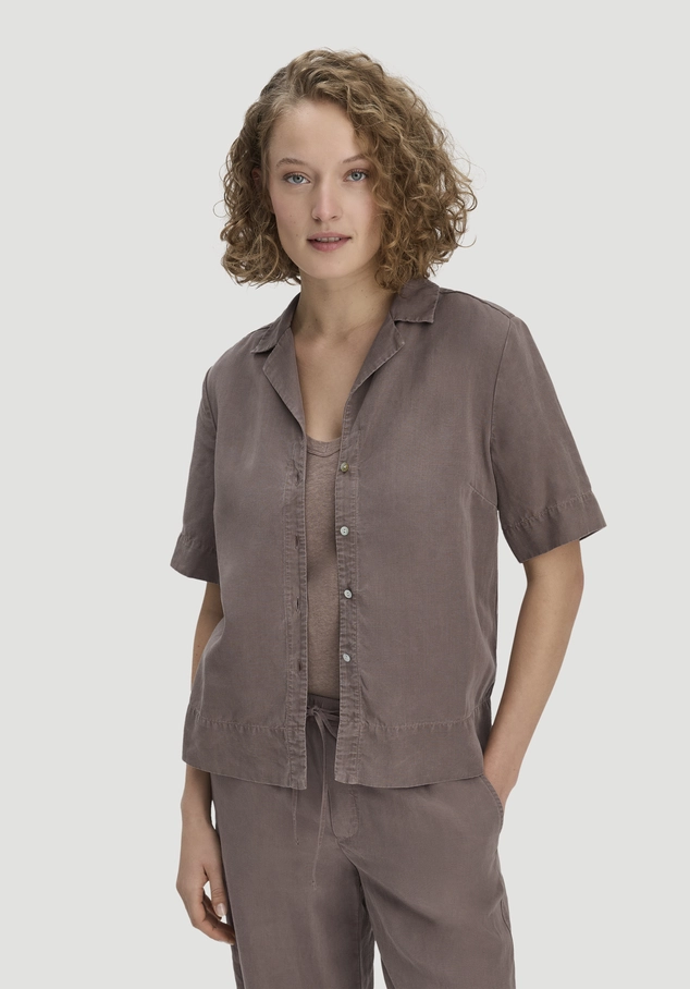 Bluse Relaxed aus TENCEL™ Lyocell mit Leinen