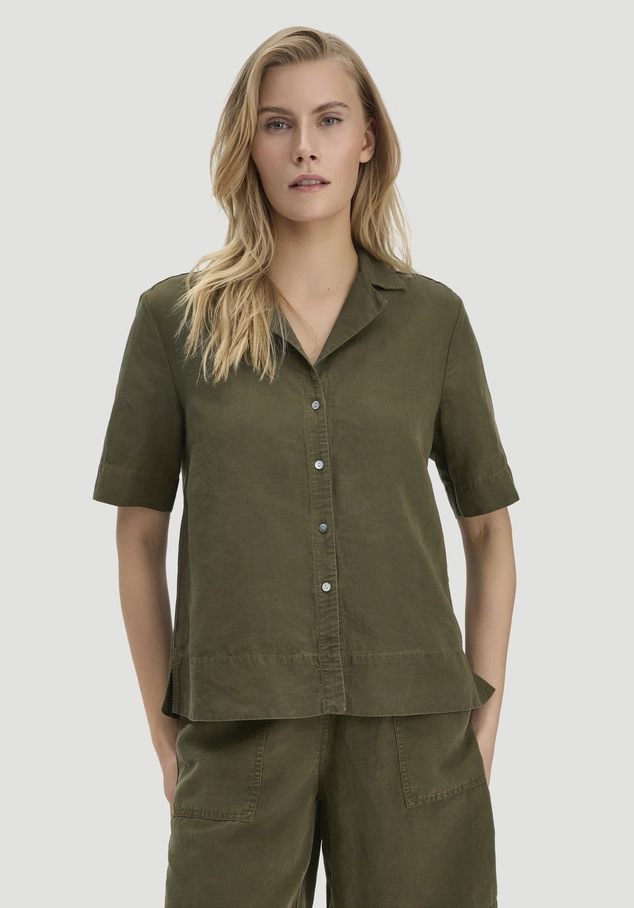 Relaxed blouse made of TENCEL™ Lyocell with linen