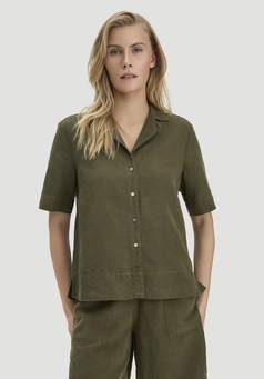 Bluse Relaxed aus TENCEL™ Lyocell mit Leinen
