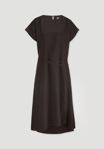 Kleid mit Wickeloptik Midi aus reinem Leinen - 6