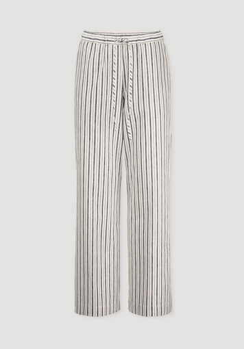 Fabric striped trousers relaxed in linen and cotton Fabric striped trousers relaxed in linen and cotton