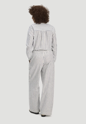 Fabric striped trousers relaxed in linen and cotton - 1