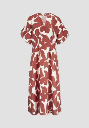 Kleid mit Taillierung Midi aus reinem Leinen - 4