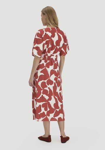 Kleid mit Taillierung Midi aus reinem Leinen - 1