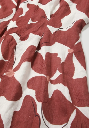 Kleid mit Taillierung Midi aus reinem Leinen - 5