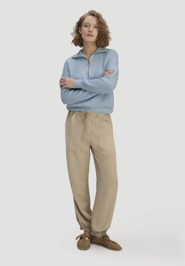 Soft utility trousers made from TENCEL™ Lyocell with linen