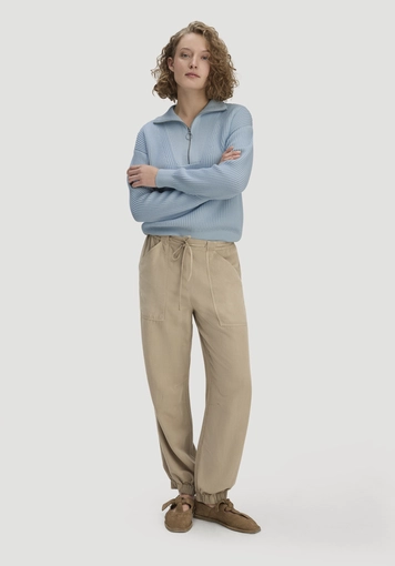 Soft utility trousers made from TENCEL™ Lyocell with linen - 0