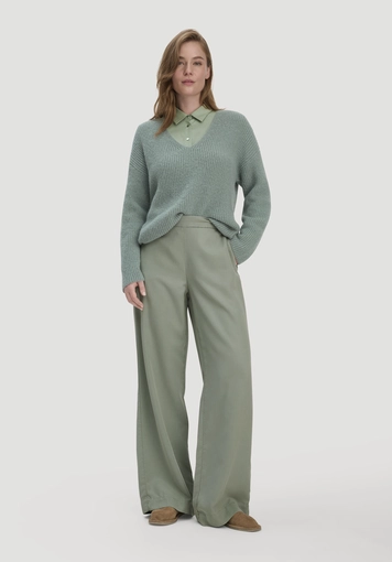 Wide leg trousers made of TENCEL™ Lyocell - 0