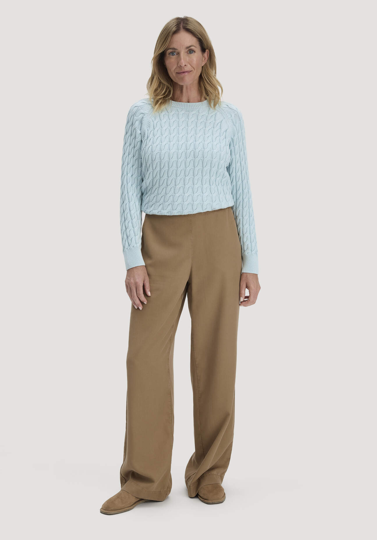 hessnatur Damen Hose Wide Leg aus TENCEL™ Lyocell - braun Größe 36