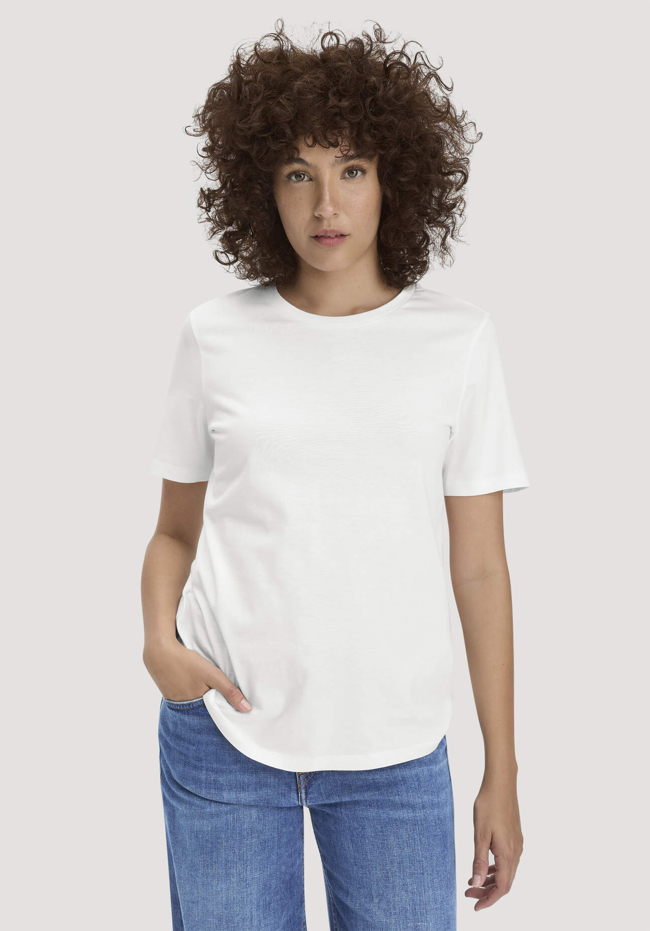 hessnatur Damen T-Shirt Regular aus Regenerative Organic Cotton (ROC) - weiß Größe 34