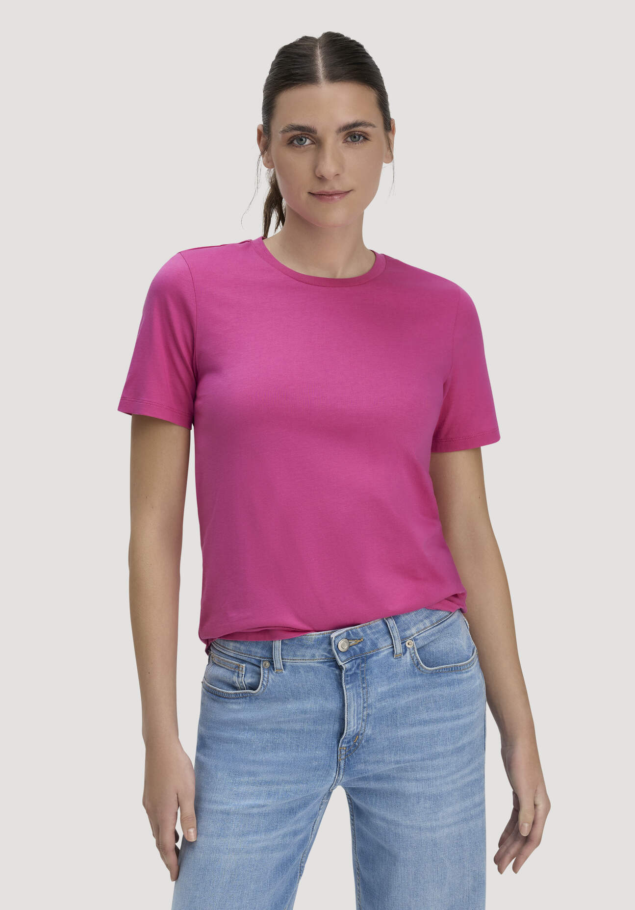 hessnatur Damen T-Shirt Regular aus Regenerative Organic Cotton (ROC) - lila Größe 44