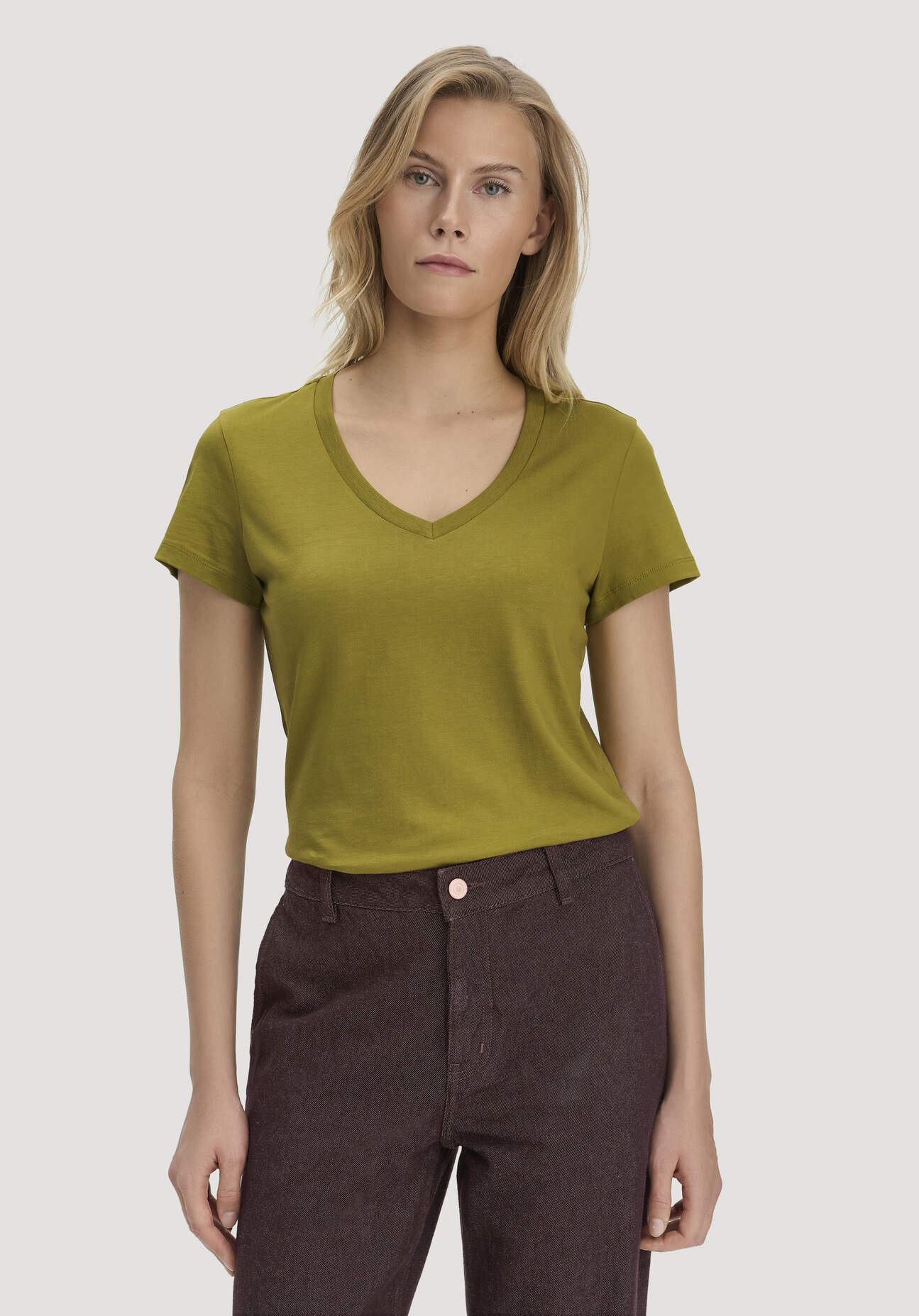 Thumbnail - hessnatur Damen T-Shirt Regular aus Regenerative Organic Cotton (ROC) - grün - Größe 36