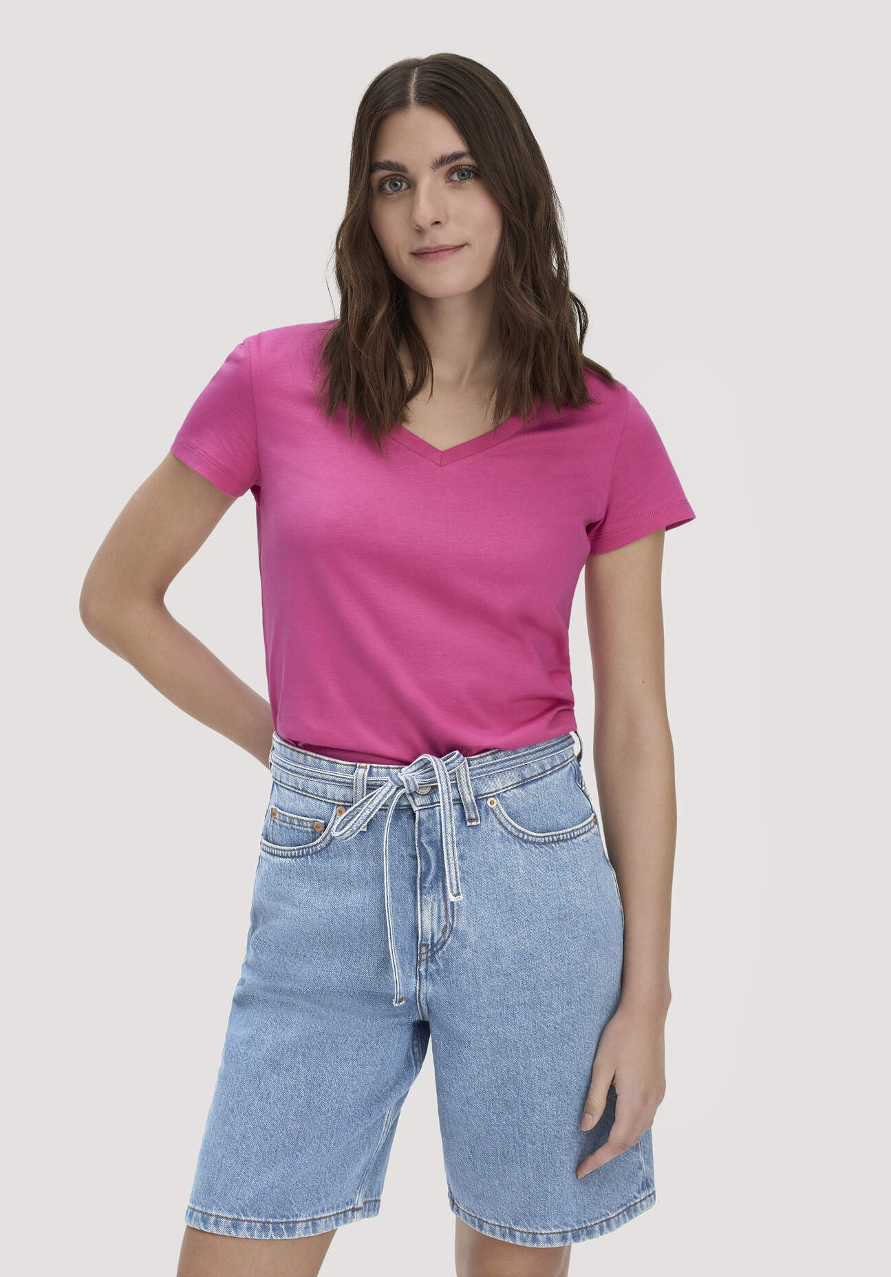 hessnatur Damen T-Shirt Regular aus Regenerative Organic Cotton (ROC) - lila Grösse34