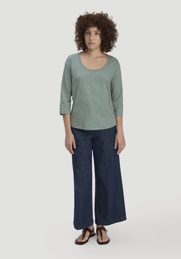 Light slub long-sleeved relaxed-fit shirt made from pure organic cotton - 1