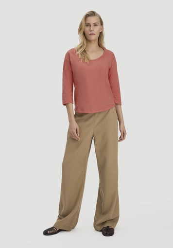 Light slub long-sleeved relaxed-fit shirt made from pure organic cotton - 1