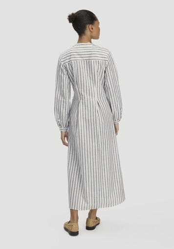 Maxi shirt dress with fitted waist, made from organic cotton and linen - 1