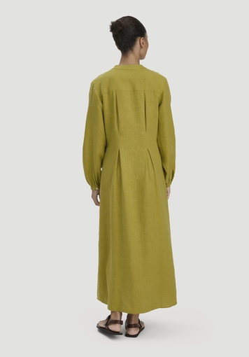 Maxi shirt dress with fitted waist, made from organic cotton and linen - 1