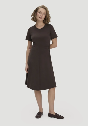 Jersey dress, knee-length, slim fit, made from pure organic cotton - 0