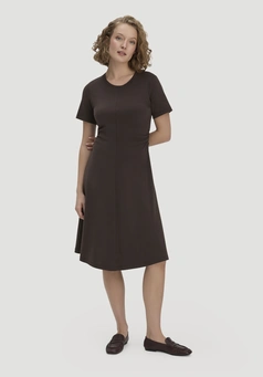 Jersey Kleid Kniebedeckend Slim aus reiner Bio-Baumwolle