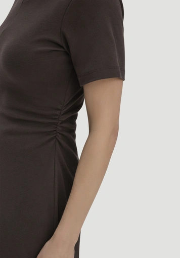 Jersey Kleid Kniebedeckend Slim aus reiner Bio-Baumwolle - 2