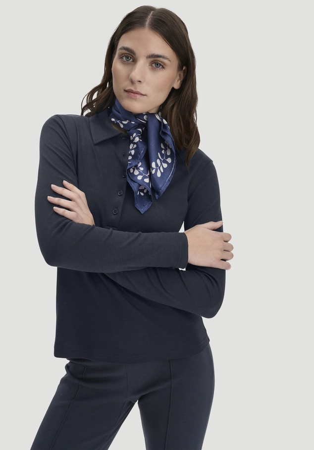 Longsleeve Polo Slim aus reiner Bio-Baumwolle